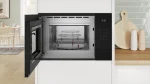 ⁦Bosch Serie 6 Digital Built-in Microwave with Grill, 25 Liters, 900 Watts, Black - BEL554MB2⁩ - الصورة ⁦3⁩