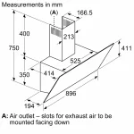 Bosch wall-mounted black glass extractor fan, 90 cm – 700 m³/h suction power – Model - DWK97PJ60T - Image 6