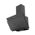 ⁦ايكوماتيك شفاط بالمدخنة 60 سم 650 م3/ساعة مائل 3 سرعات كريستال أسود H6106EBB⁩ - الصورة ⁦2⁩