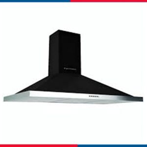 شفاط مطبخ إيكوماتيك هرمي قوة شفط 650 م³/ساعة، 60 سم - أسود مع إطار ستانلس - H66IBKB