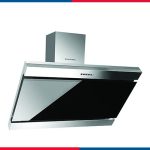 Ecomatic 90cm Decorative Kitchen Hood, Crystal Black/Stainless Steel, 1000 m³/h Power - H9210FOT