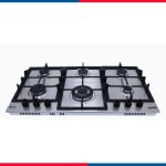 The Purity built-in range consists of a 90cm gas hob with 6 burners (HPT902S) + a digital gas oven with grill (KPT907GGD GBL) + and a pyramid-shaped extractor hood (PANSY 90 X). - Image 2