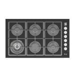 بيورتي مسطح غاز بلت ان 6 شعلة 90 سم زجاجى أسود HPT903G - الصورة 2