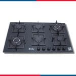 A Purety set consisting of a 90cm 6-burner gas hob HPT916G+, a digital gas oven with gas grill OPT903GG+, and a GOLDEN Softo decorative extractor hood. - Image 2