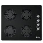 Purity Built-in Gas Hob 4 Burners Cast Iron 60 cm Glass Black PT601GLBL - Image 2