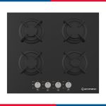 مسطح غاز إيكوماتيك بلت إن – 60 سم – 4 شعلات – كريستال أسود – موديل – S607RBC