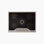 ⁦مسطح غاز إيكوماتيك بلت إن – 90 سم – 5 شعلة – كريستال أسود بفريم ستانلس – موديل – S907IGC⁩ - الصورة ⁦2⁩