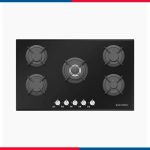 مسطح غاز إيكوماتيك بلت إن – 90 سم – 5 شعلات – كريستال أسود – موديل – S907RC