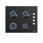 Kumtel Built-in Gas Hob 60cm Black Glass – 4 Burners – Self Ignition and Full Safety – Model – C6-40BF - Image 2