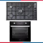 ELBA Built-in Range (Italian) – 90cm Black Gas Hob EN95-545-ANT + 60cm Gas Oven EL10XLBFG