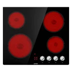 ⁦مسطح بلت إن كهرباء جورينيا سيراميك زجاجي 60 سم – 4 شعلات – موديل – EC641BSC⁩ - الصورة ⁦3⁩