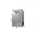 ⁦بنجوين فريزر أفقي استانليس ستيل داخلي 160 لتر لون سيلفر ES171⁩ - الصورة ⁦3⁩