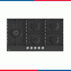 جورينيا مسطح غاز 90 سم 5 شعلة حوامل زهر امان كامل أسود GW951MB