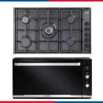 ELBA Built-in Range (Italian) – 90cm Black Gas Hob EN95-545-ANT + 90cm Gas Oven Elio910G 83L Capacity