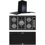طقم بلت إن 90سم بيورتي التركي مكون من شفاط مطبخ CAPPE BL 90 cm+هرمي مسطح 5شعلة HPT975G+فرن غاز شواية غاز OPT902GGD - الصورة 2