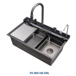 ⁦حوض مطبخ كورجي (KorEgy) بيورتي إستانليس 304 – موديل PK 800 SM DBL – مقاس 80×45 سم⁩ - الصورة ⁦2⁩
