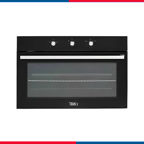 QGSTYL125 BLACK 1 فرن تيفا 90 سم | 97 لترًا | يعمل بالغاز مع شواية ومروحة تبريد | لوحة تحكم من الزجاج الأسود | QGSTYL125 BLACK أسود - الصورة 1