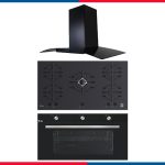 طقم بلت إن 90سم بيورتي التركي مكون من شفاط مطبخ CAPPE BL 90 cm+هرمي زجاجي 5شعلة HPT911 MAT-BL+فرن غاز شواية غاز KPT907GGD GBL