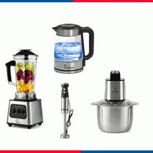 عرض سمارت فيوتشر طقم مكون من بنجوين كاتل زجاجي 2200 وات+هاند بلندر سمارت+كبة سمارت برو 1500+خلاط سمارت برو 6000w 1