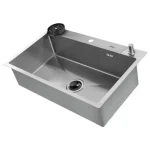 حوض مطبخ هانز ستانلس ستيل 304 – مقاس 77×48×20 سم – موديل H-77-48 With Accessories - الصورة 2
