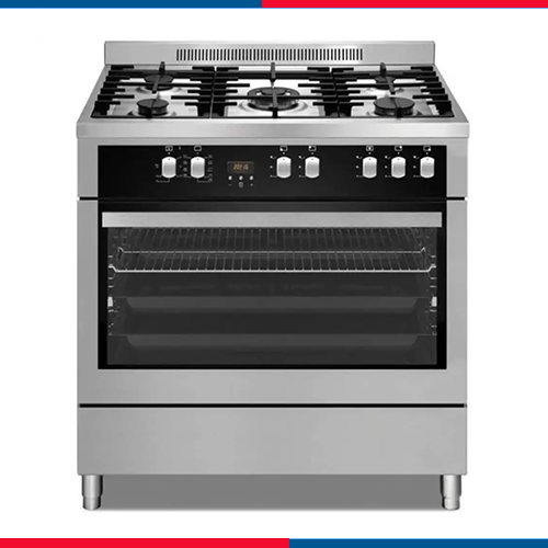 PF9060SGI-03PRبوتجاز غاز سيمفر، 5 شعلة، 90 سم، ديجيتال، حامل اواني زهر،فضي