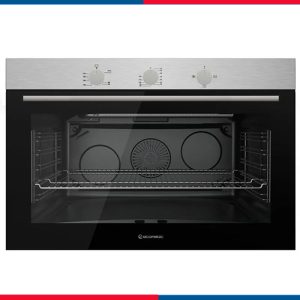 ايكوماتيك فرن غاز  90 سم بشواية غاز ومروحتين أمان كامل أستانلس ستيل G9604T