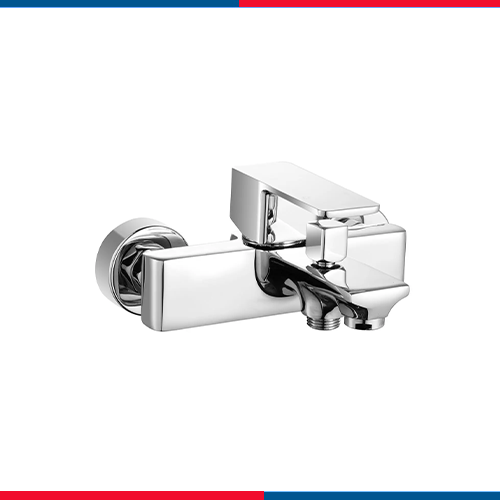 حنفيه 16 خلاط بانيو بالمحول بلوك PU 15940501 مستورد تركي اللون كروم من بيورتي - الصورة 1