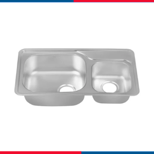 حوض مطبخ سيسو Hans CICO USD 750 – ستانلس ستيل 304 – وعاء مزدوج – 75×43 سم