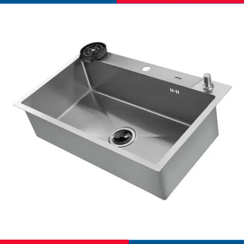 حوض مطبخ هانز ستانلس ستيل 304 – مقاس 77×48×20 سم – موديل H-77-48 With Accessories