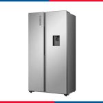 هايسنس ثلاجة Side By Side 519 لتر انفرتر ديجيتال بحنفية لون استانلس ستيل RS3N518NMIA1