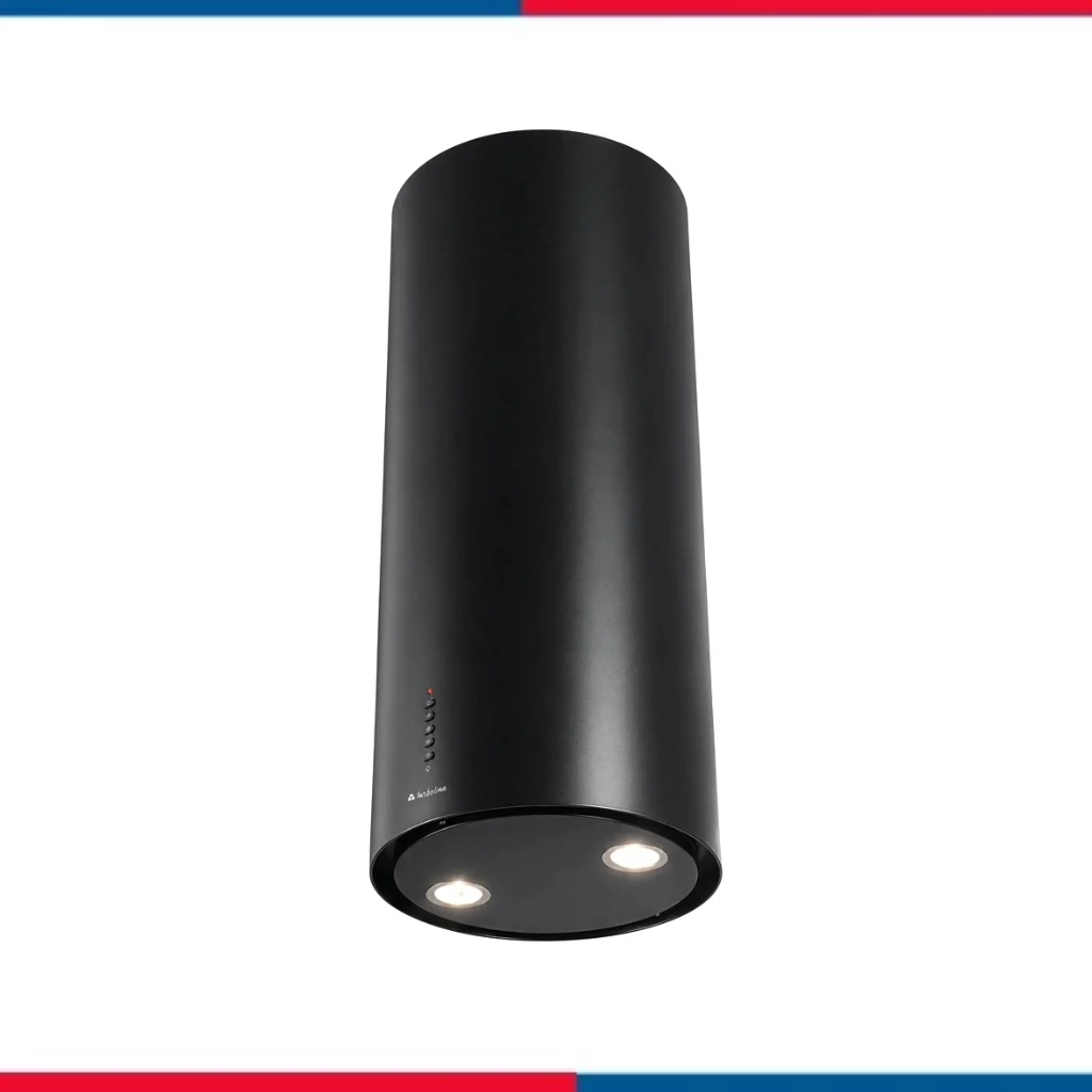 شفاط مطبخ جزيرة تربولاين 37 سم أسود 1200 م³/ساعة 4 سرعات بريموت تحكم ECO PLUS 37 BLACK